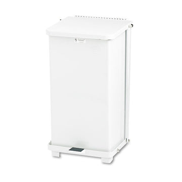 Rubbermaid® Commercial Defenders Biohazard Step Can, Square, Steel, 6.5 Gal, White freeshipping - TVN Wholesale